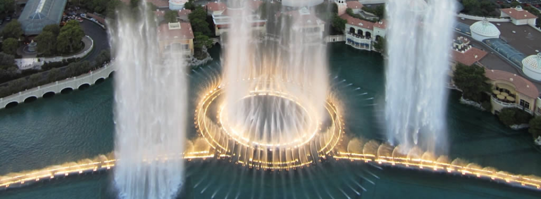 View of Las Vegas Bellagio Fountains from Above