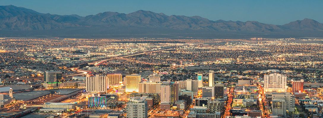 Aerial Shot of Downtown Las Vegas