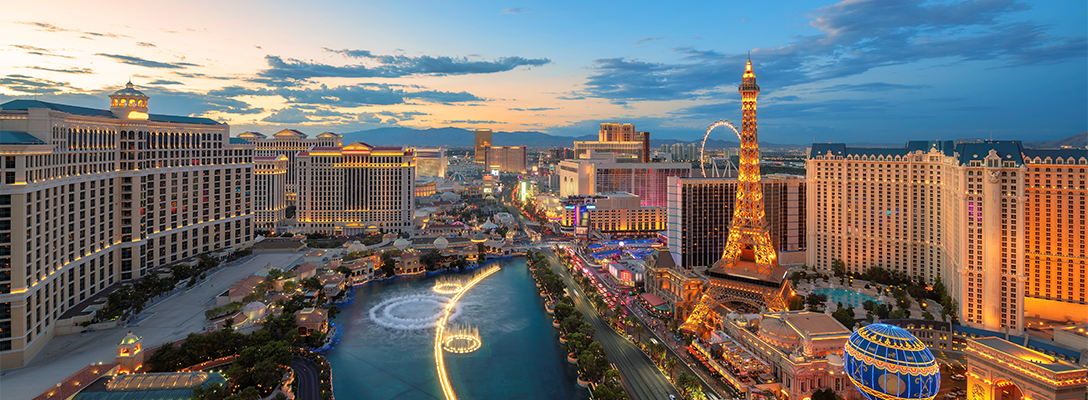 Aerial Shot of Las Vegas During Sunset