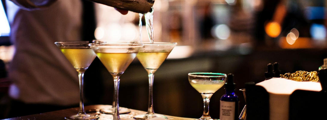 Bartender Making Martini Casino Cocktails