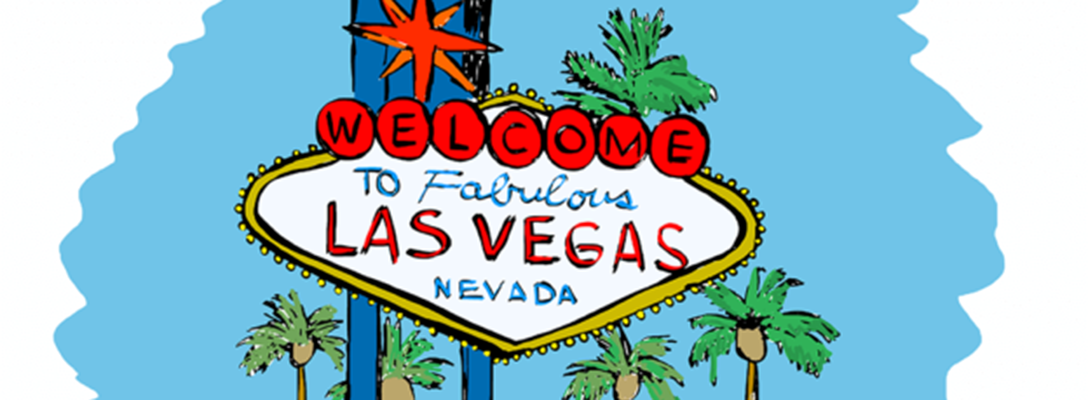 Comic picture drawing of Las Vegas sign