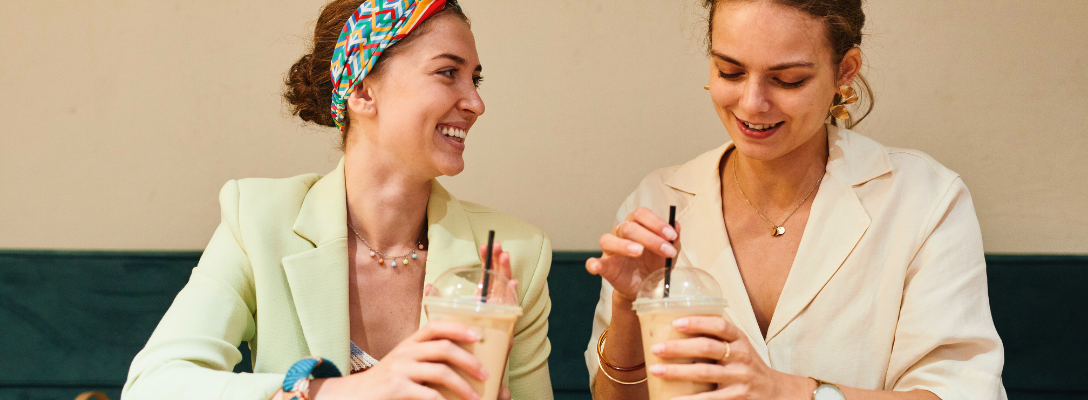 Friends Drinking Iced Coffee in Las Vegas