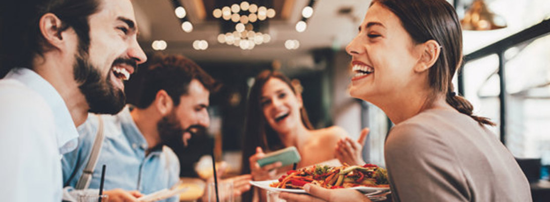 Group Eating at Local Las Vegas Restaurant