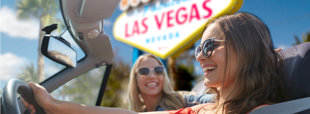 Friends Getting Around Las Vegas in Car