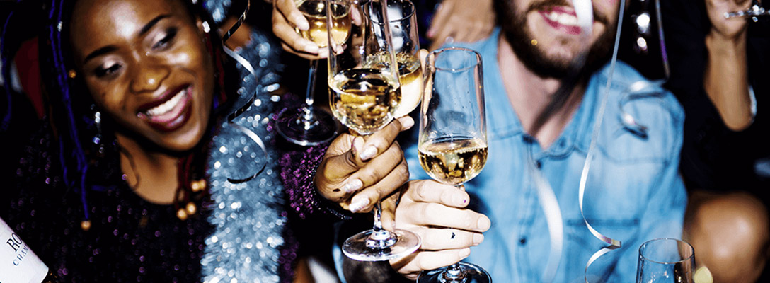 Friends Toasting Champagne on New Year’s Eve