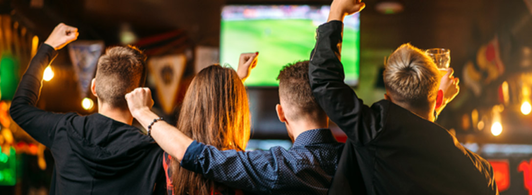 Group of Friends Watching Game in Las Vegas Sports Book