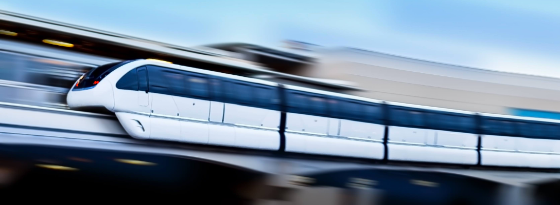 Las Vegas Monorail Moving Through City