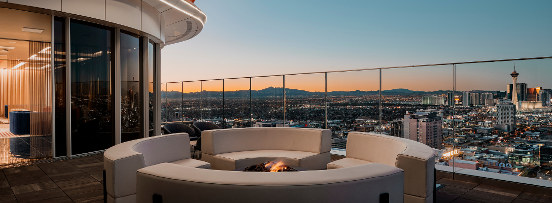 Rooftop View of Las Vegas at Sunset from Legacy Club