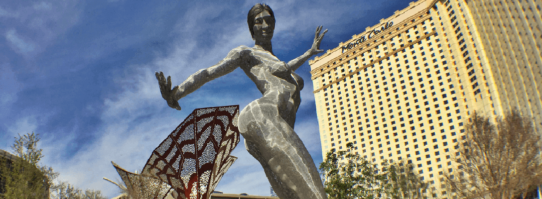 Marco Cochrane's sculpture _Bliss Dance_ installed in MGM Resorts International's “The Park”