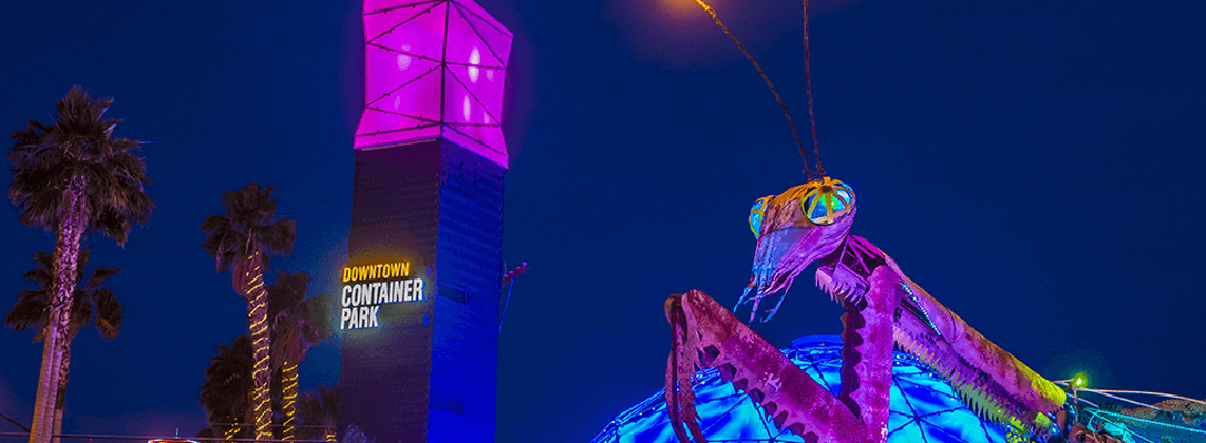 Outside view of Container Park located in Downtown Las Vegas