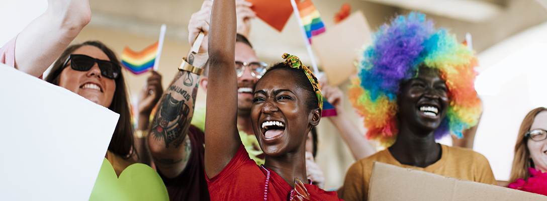 People Celebrating Las Vegas PRIDE Events