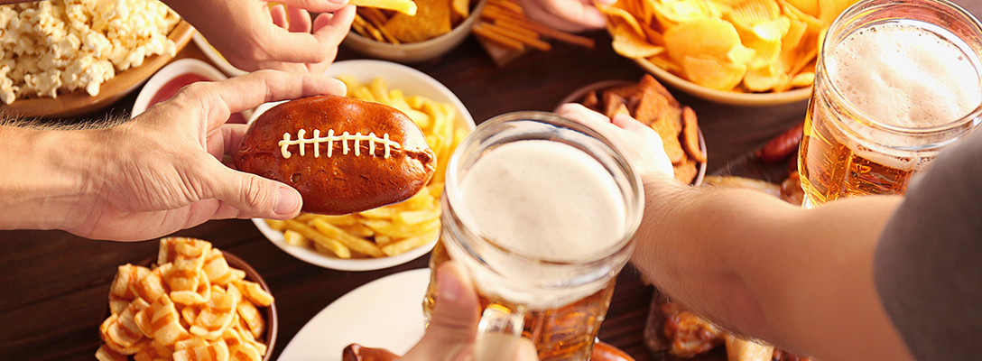 People Eating at Las Vegas Fantasy Football Draft Party