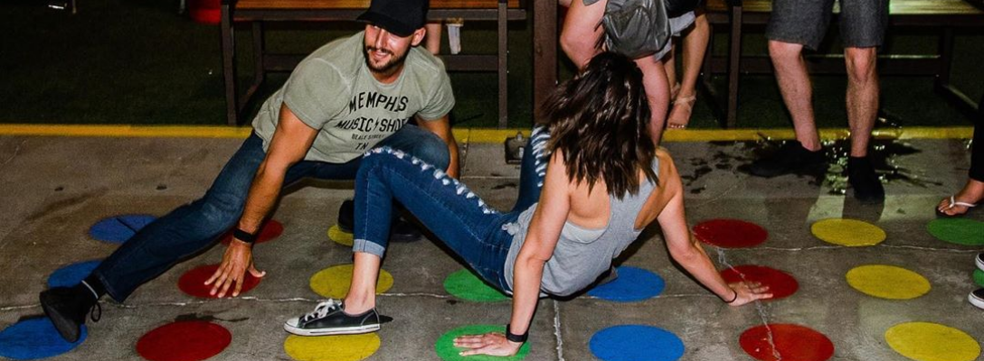 People Playing Twister at Gold Spike Bar in Las Vegas