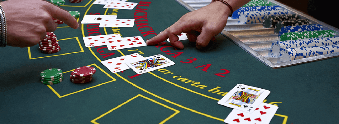 People playing Blackjack in Las Vegas