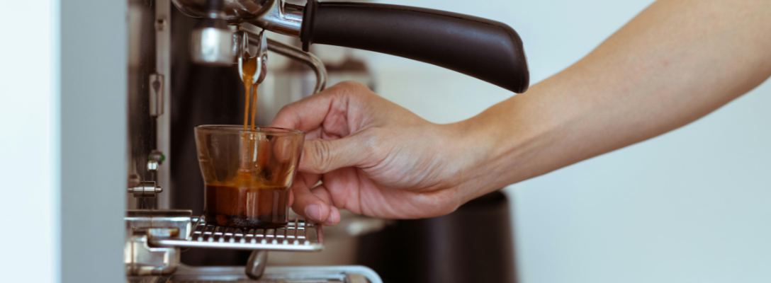 Person Brewing Espresso at Las Vegas Coffee Shop