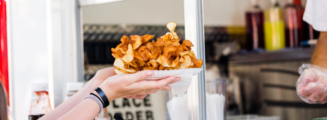 Person Eating from Truck Food Festival in Las Vegas