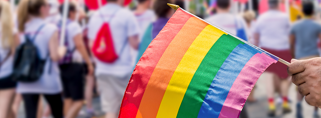 Person Holding Pride Flag at Las Vegas Pride Parade