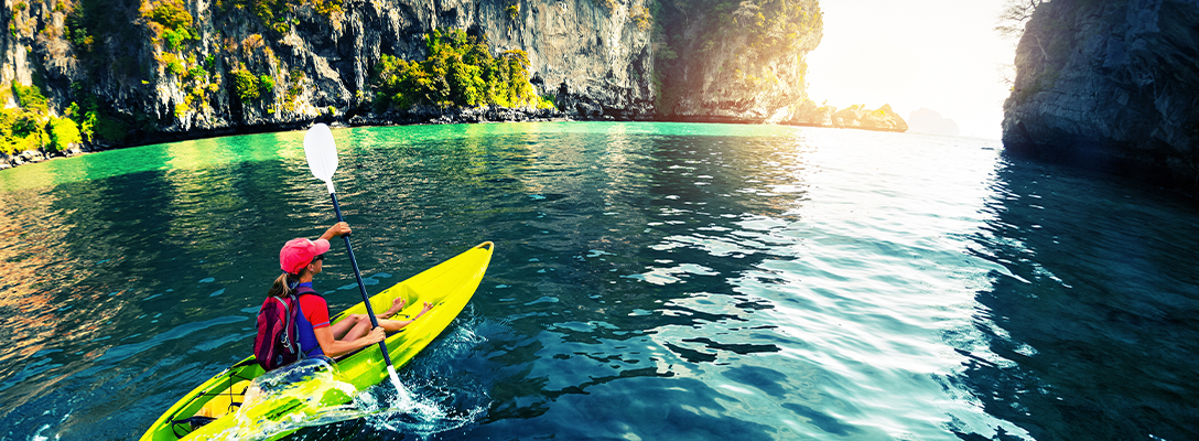 Person Kayaking in Lake Mead Near Las Vegas