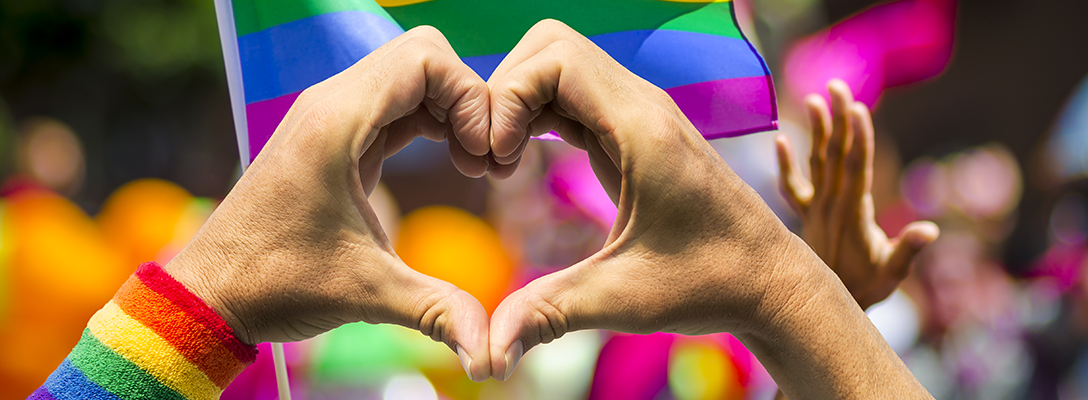 Person Making Hand Heart at Las Vegas PRIDE Festival