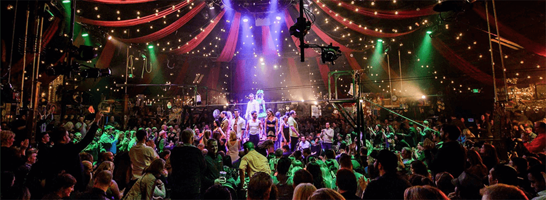 Stage and performers at Absinthe show at Caesars Palace Las Vegas