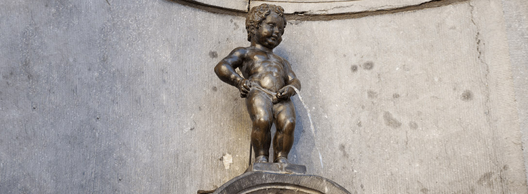 The original Manneken Pis fountain in Brussels