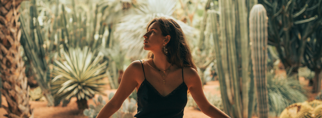 Woman Enjoying Las Vegas Cactus Garden